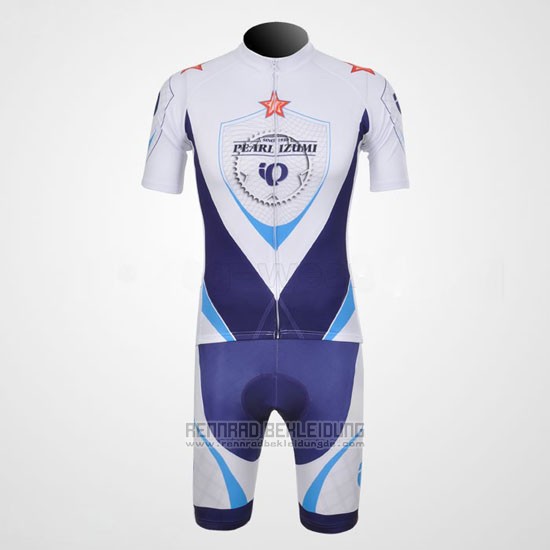 2011 Fahrradbekleidung Pearl Izumi Wei und Blau Trikot Kurzarm und Tragerhose